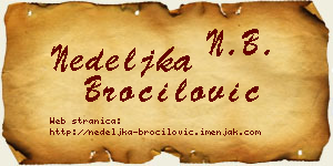 Nedeljka Broćilović vizit kartica